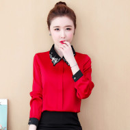 Moodne naiste särk krae ja kivikestega