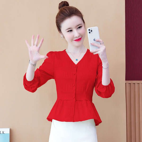 Alkalmi női ing spitz nyakkivágással