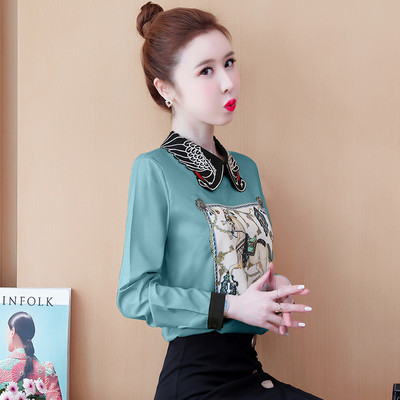 Új modell női ing gallérral és mintával - retro stílusú