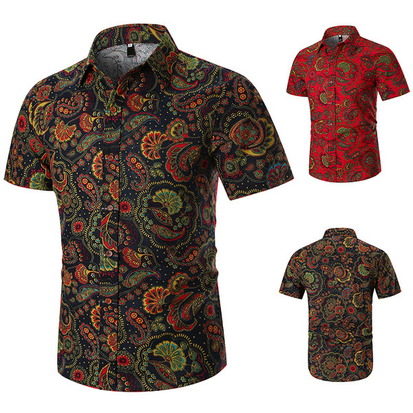 Jelenlegi férfi ing mintás, rövid ujjú