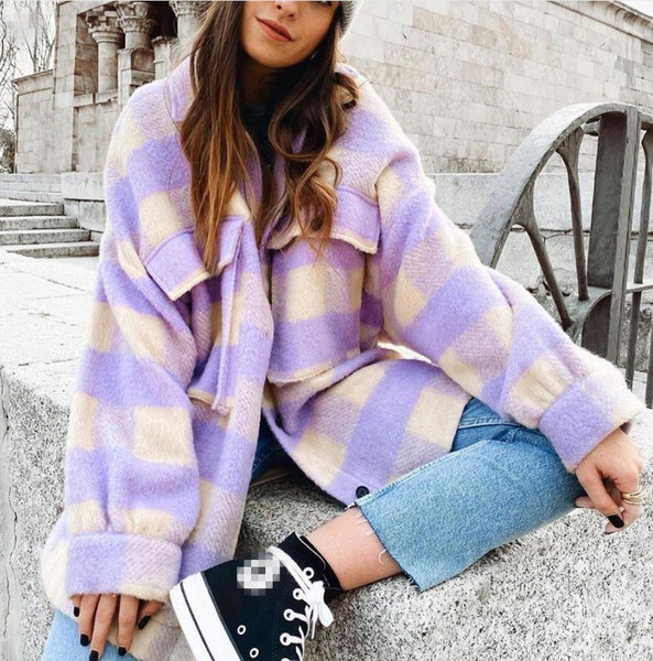 Φθινόπωρο-χειμώνα καρό πουκάμισο για γυναίκες