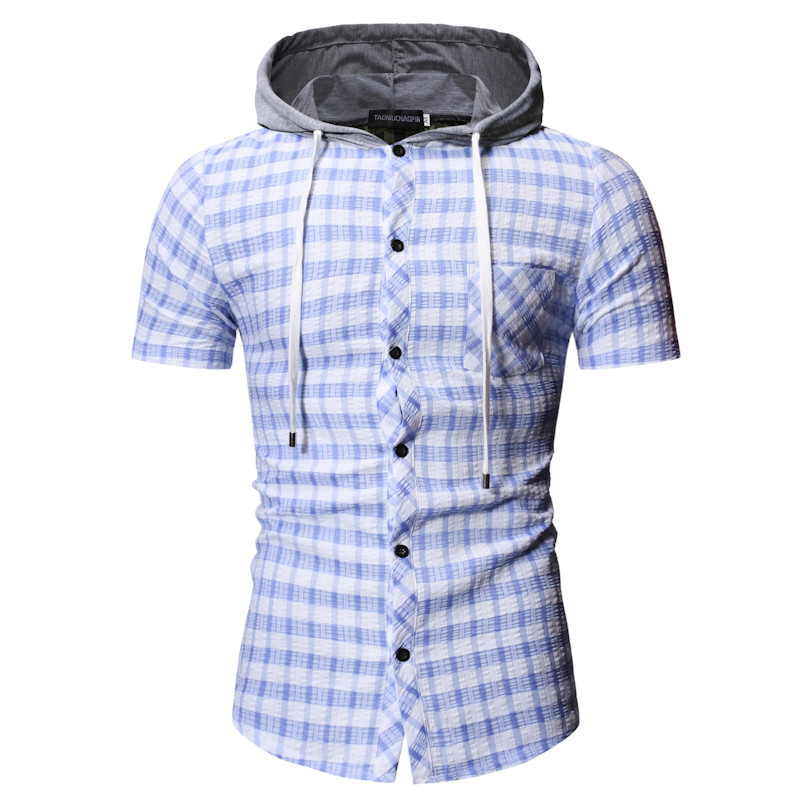 Moodne meeste paelte ja kapuutsiga särk