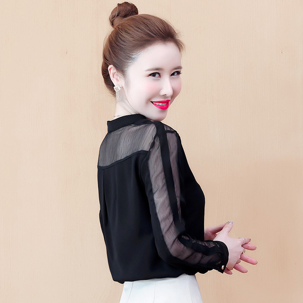 Uue mudeli madala polo krae ja tülliga naiste särk