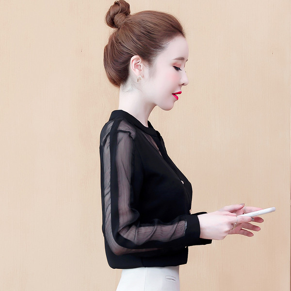 Uue mudeli madala polo krae ja tülliga naiste särk