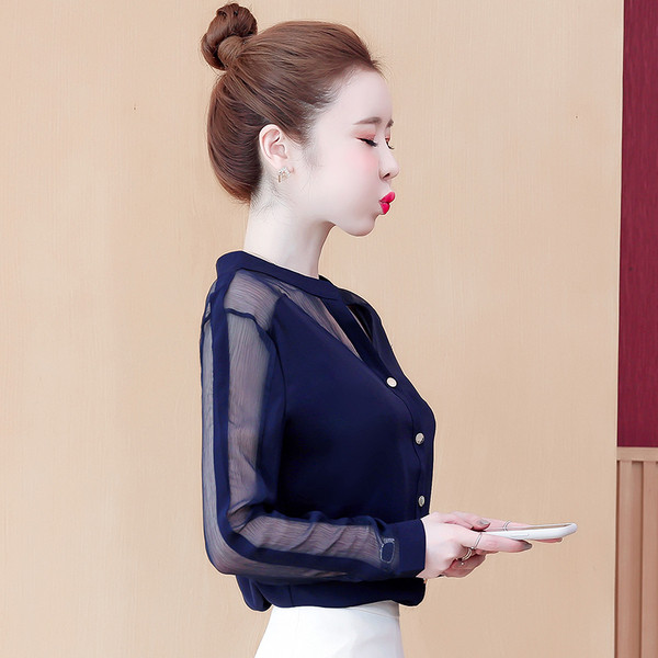 Uue mudeli madala polo krae ja tülliga naiste särk