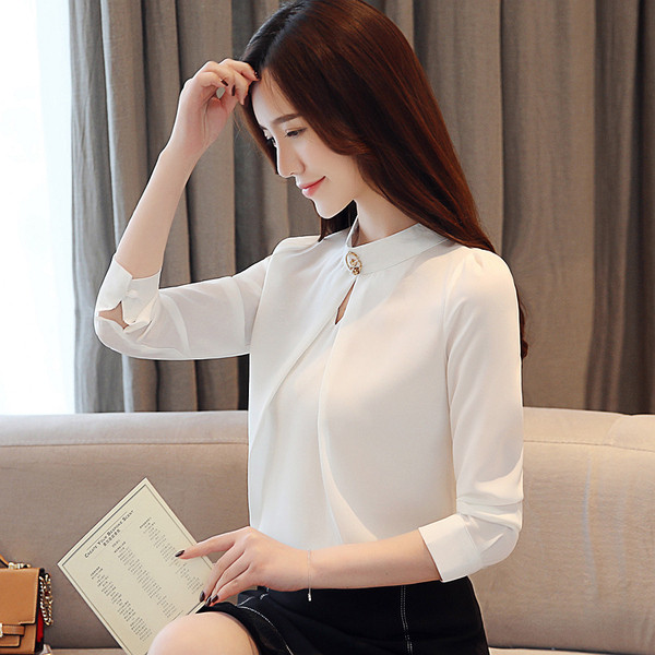 Moodne naiste särk - ümara kaelusega ja pikkade varrukatega