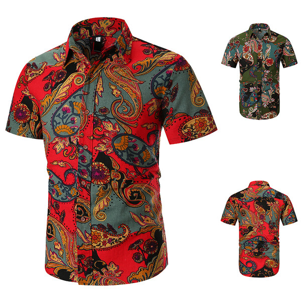 Modern férfi ing mintával és klasszikus gallérral