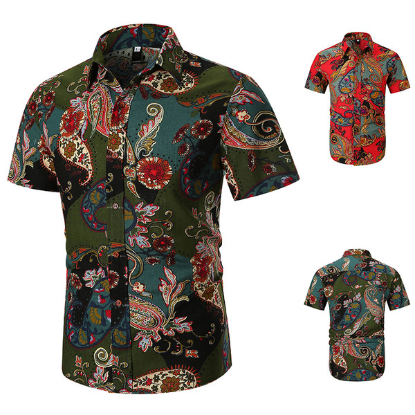 Modern férfi ing mintával és klasszikus gallérral