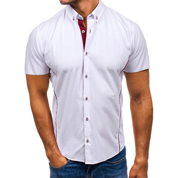 Férfi modern ing sima modell rövid ujjal