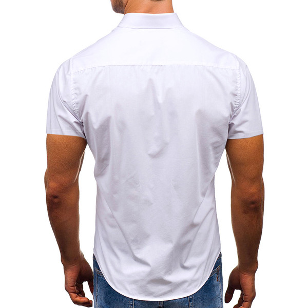 Férfi modern ing sima modell rövid ujjal