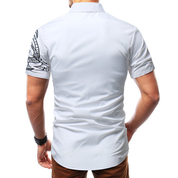 Alkalmi férfi ing rövid ujjal és rátéttel