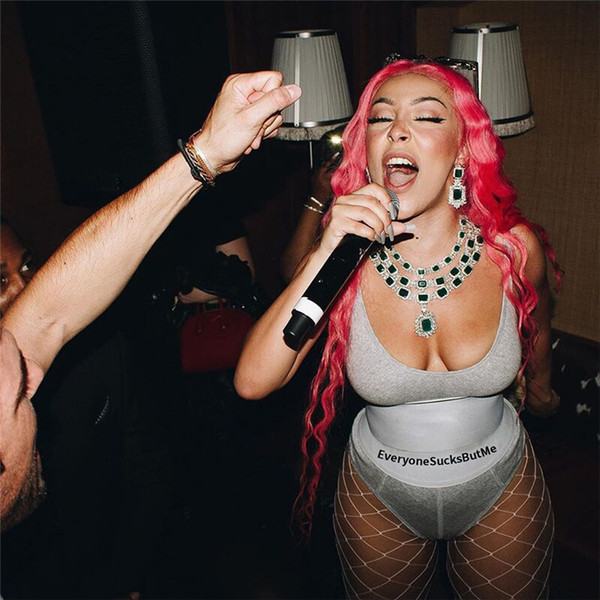 Интимно дамско бельо с висока талия и надпис