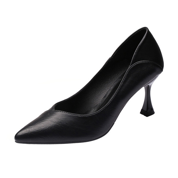 Γυναικεία έκο δερμάτινα υποδήματα - μυτερά μοντέλα με ψηλά τακούνια