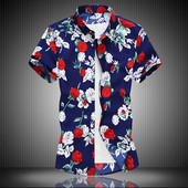 Aktuális férfi ing virágos jobb és rövid ujjú