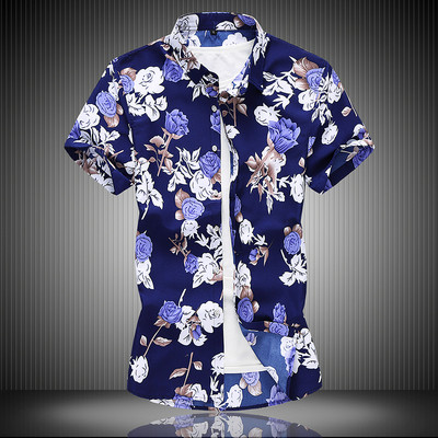 Aktuális férfi ing virágos jobb és rövid ujjú