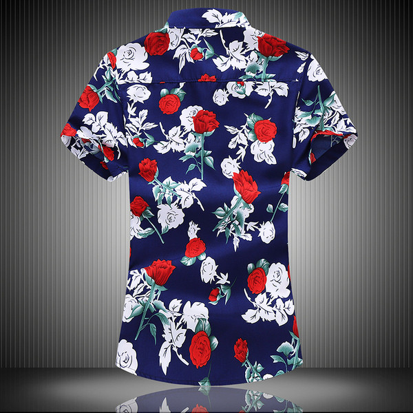 Aktuális férfi ing virágos jobb és rövid ujjú