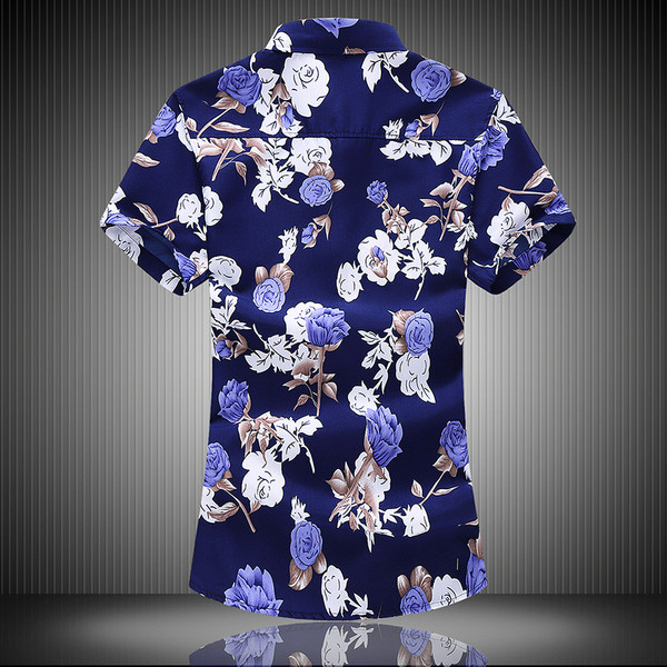 Aktuális férfi ing virágos jobb és rövid ujjú