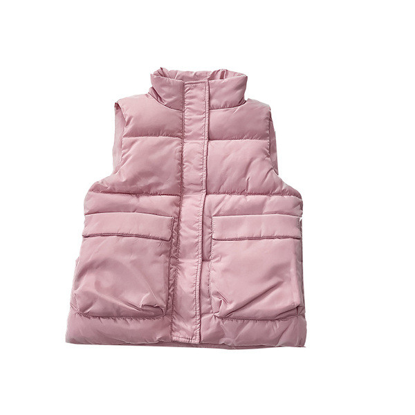 Női mellény ovális gallérral és zsebekkel