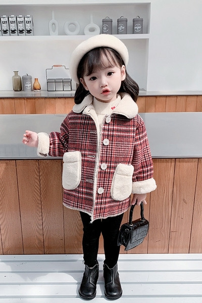 Moodne taskutega lastemantel tüdrukutele