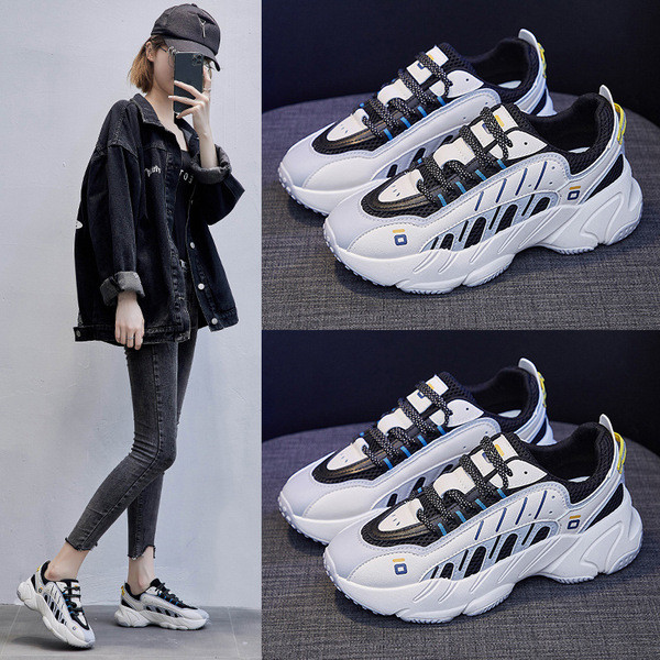 Νέο μοντέλο γυναικεία αθλητικά παπούτσια από δέρμα eco και τραχιά σόλα