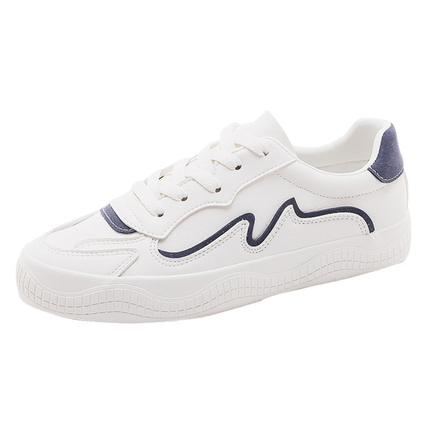 Γυναικεία λευκά έκο δερμάτινα  παπούτσια με επίπεδη σόλα και κορδόνια