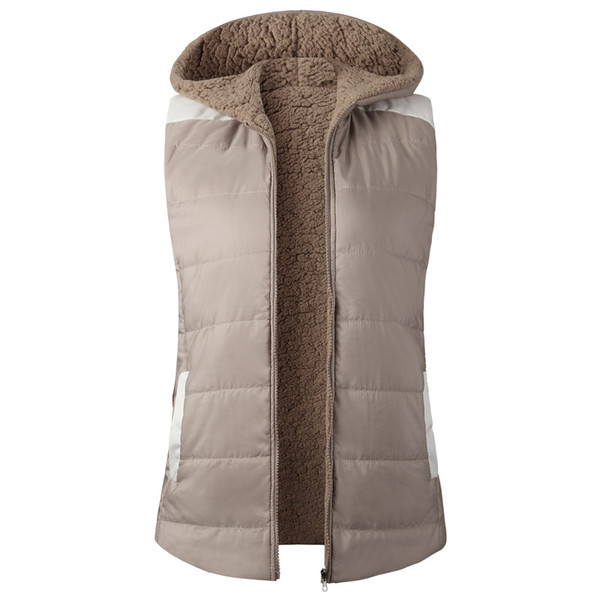 Női alkalmi mellény pehellyel és cipzárral