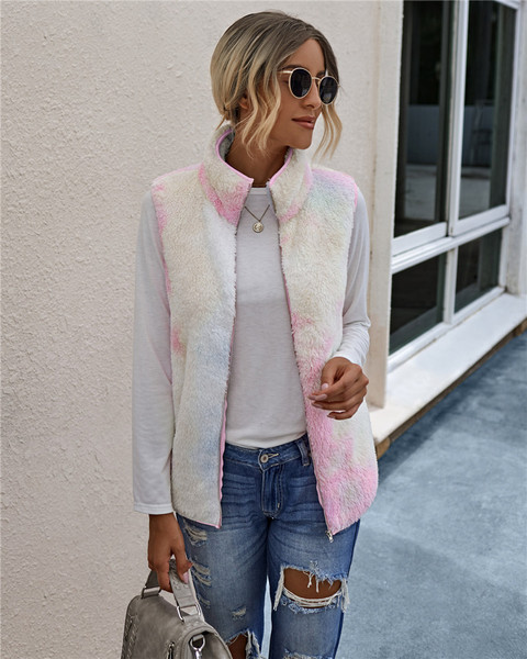 Γυναικείο casual γιλέκο με φερμουάρ και ψηλό γιακά