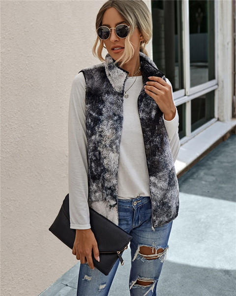 Γυναικείο casual γιλέκο με φερμουάρ και ψηλό γιακά