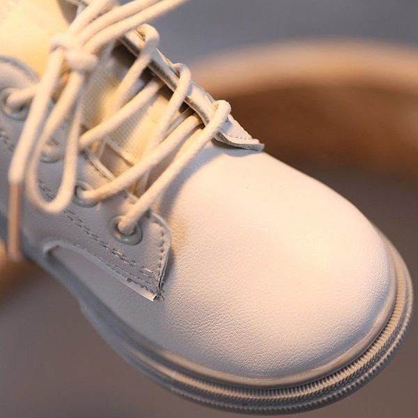 Casual παιδικές μπότες για κορίτσια από οικολογικό δέρμα με κορδόνια