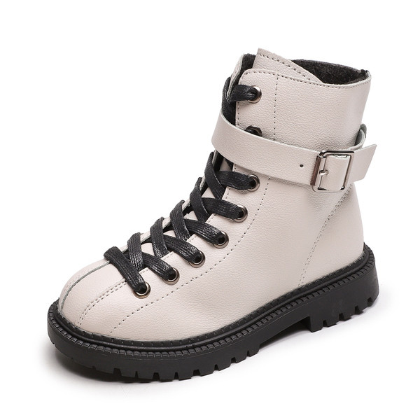 Šiuolaikiški vaikiški batai mergaitėms su raišteliais ir lygiais padais