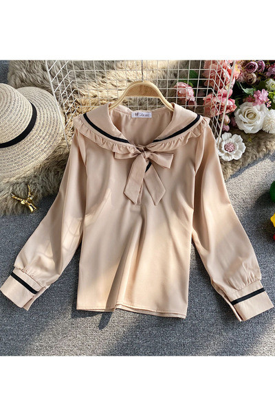 Alkalmi női ing gallérján szalaggal