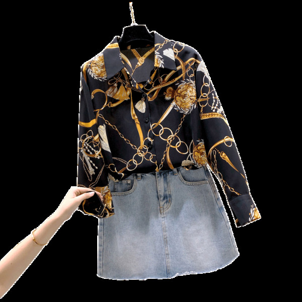 Klassikalise krae ja pikkade varrukatega uus mudel kaasaegne naiste särk