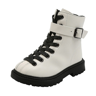 Casual παιδικές μπότες με κορδόνια και αγκράφα για κορίτσια