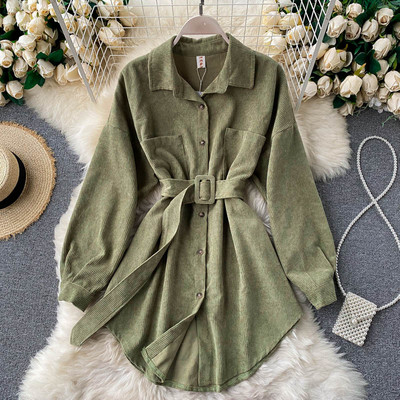 Vabaaja naiste velvetist särk vöö ja taskutega