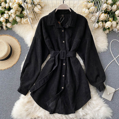 Vabaaja naiste velvetist särk vöö ja taskutega