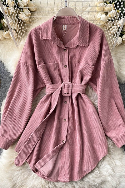 Vabaaja naiste velvetist särk vöö ja taskutega