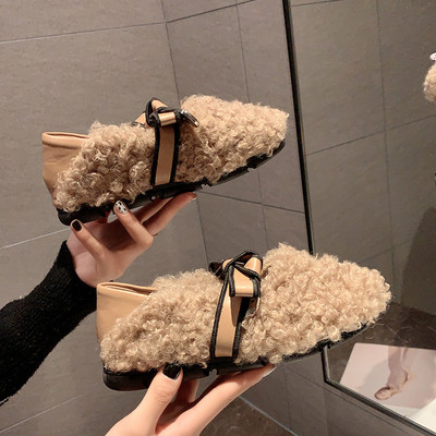 Ležerne ženske plišane cipele s trakom