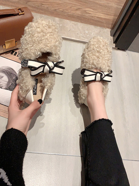 Ležerne ženske plišane cipele s trakom