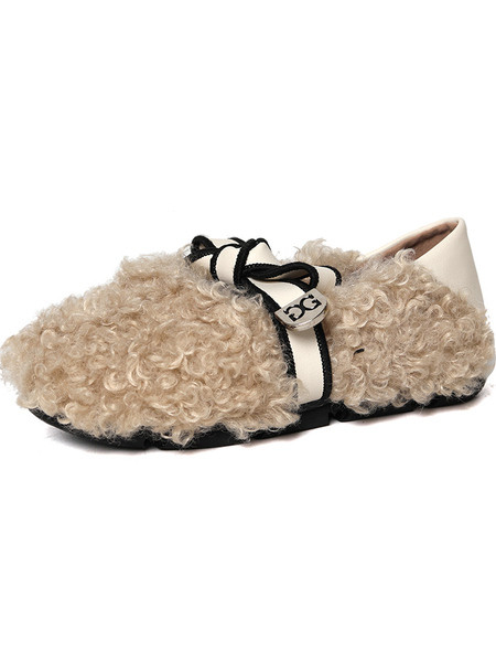Ležerne ženske plišane cipele s trakom