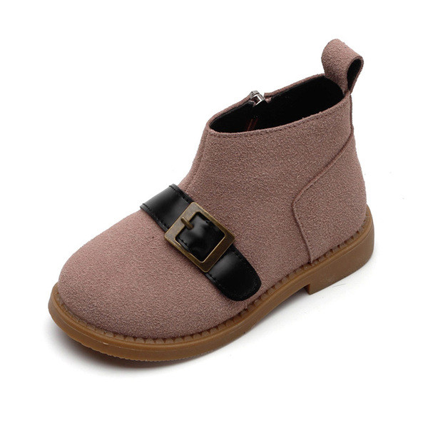 Öko velúrból készült gyerekcsizma, csattal lányoknak