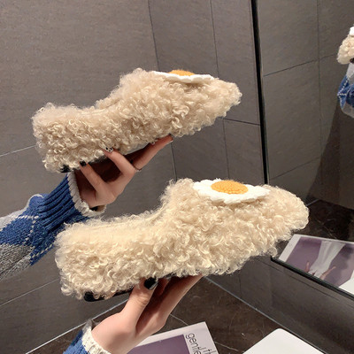 Casual γυναικεία παπούτσια με λουλούδι 3D και επίπεδη σόλα