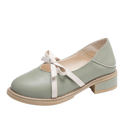 Casual γυναικεία έκο δερμάτινα παπούτσια με κορδέλα