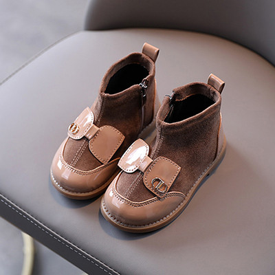 Moderne dječje čizme s trakom i patentnim zatvaračem za djevojčice