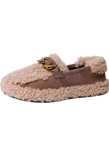 Női alkalmi cipő fém csillagokkal, lapos talppal