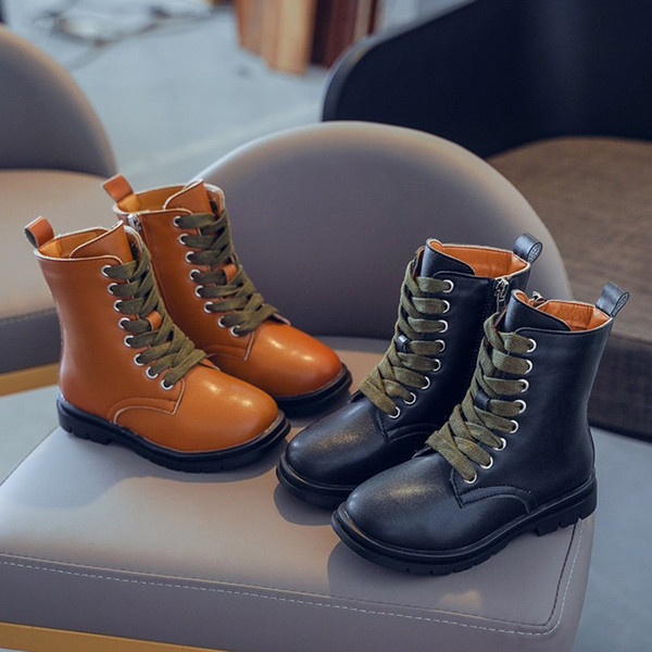 Eko bőrből készült alkalmi gyerekcsizma lányoknak cipzárral