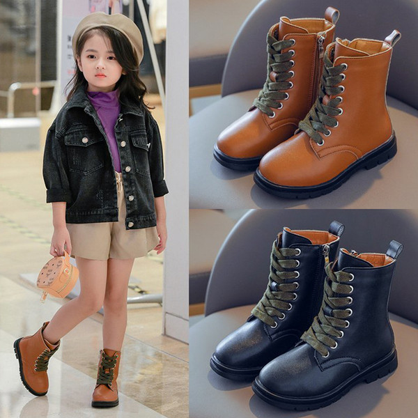 Eko bőrből készült alkalmi gyerekcsizma lányoknak cipzárral