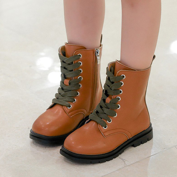 Eko bőrből készült alkalmi gyerekcsizma lányoknak cipzárral