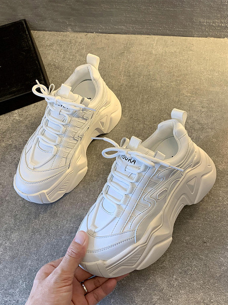 Γυναικεία casual αθλητικά παπούτσια με κορδόνια και ψηλή σόλα