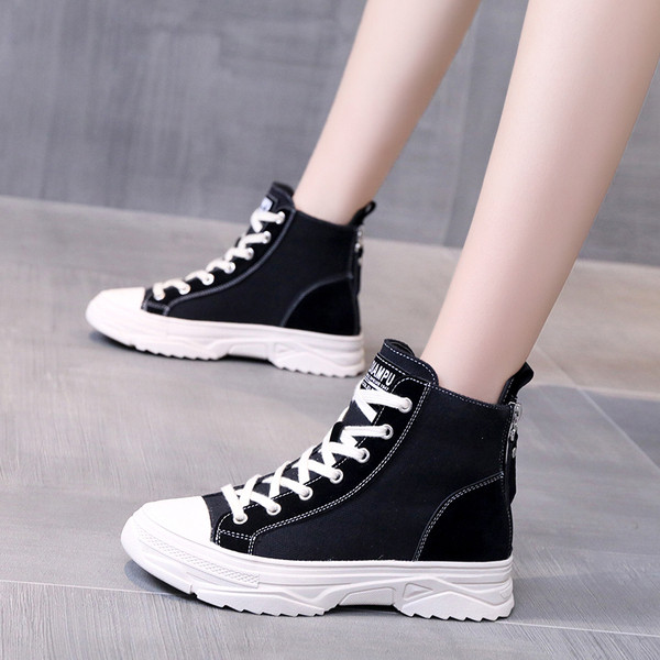 Naiste vabaaja kõrged tossud paelte ja lukuga