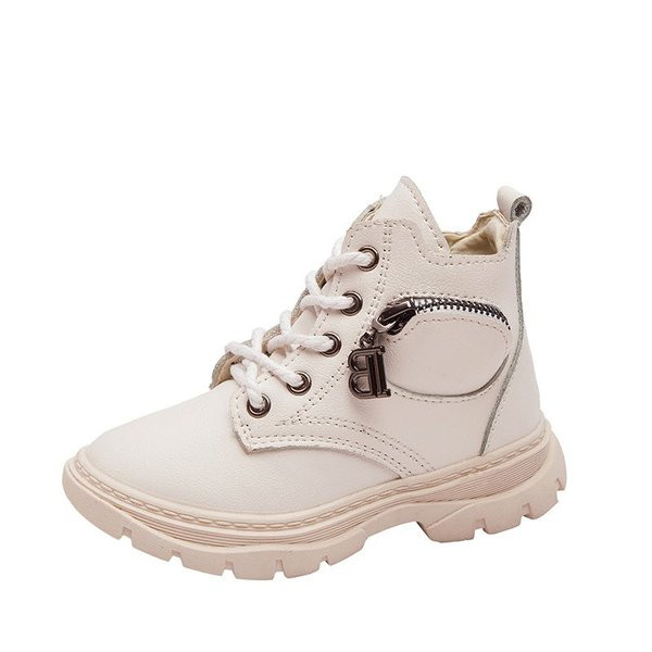 Bőr gyerekcsizma fűzős fém elemmel lányoknak